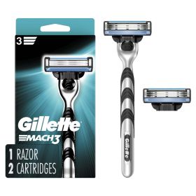 Gillette Mach3 Mens Razor Handle and 2 Blade Refills