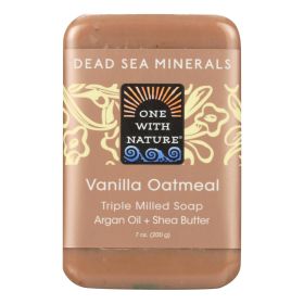 One With Nature Dead Sea Mineral Vanilla Oatmeal Soap - 7 oz