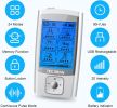 TEC.BEAN 24 Modes TENS Unit Muscle Stimulator;  Rechargeable TENS Machine with 8 Electrode Pads (American Gel);  Electric Pulse Massager for Pain Reli