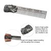 Portable Stainless Steel Men Comb Hair and Beard Comb Metal Pocket Size Mustache Anti-Static Styling Comb for Men Hair Care Tool